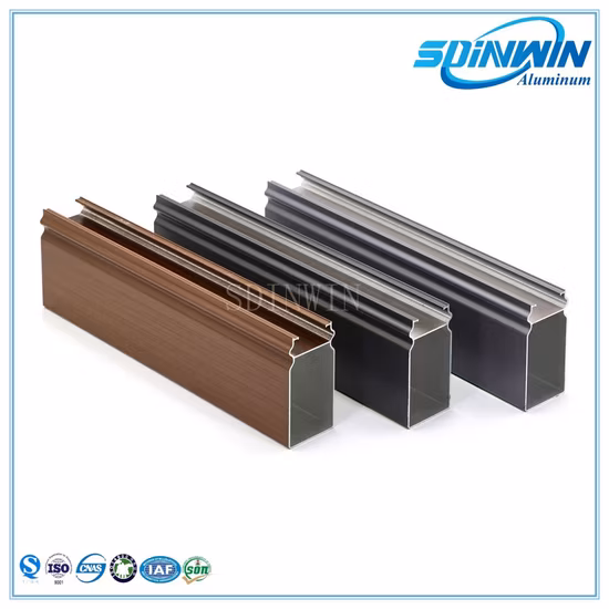 6000 Series Customized Aluminum Profiles Extrusion Mill Finish Powder Coat Wooden Grain Anodized for Window and Doors